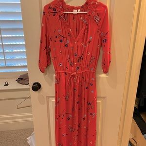 Red floral maxi dress!